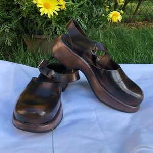 Dansko Mary Jane leather clogs